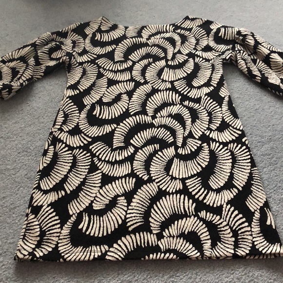 Anthropologie B&W Pattern Dress Mid Length Sleeve - Picture 4 of 4